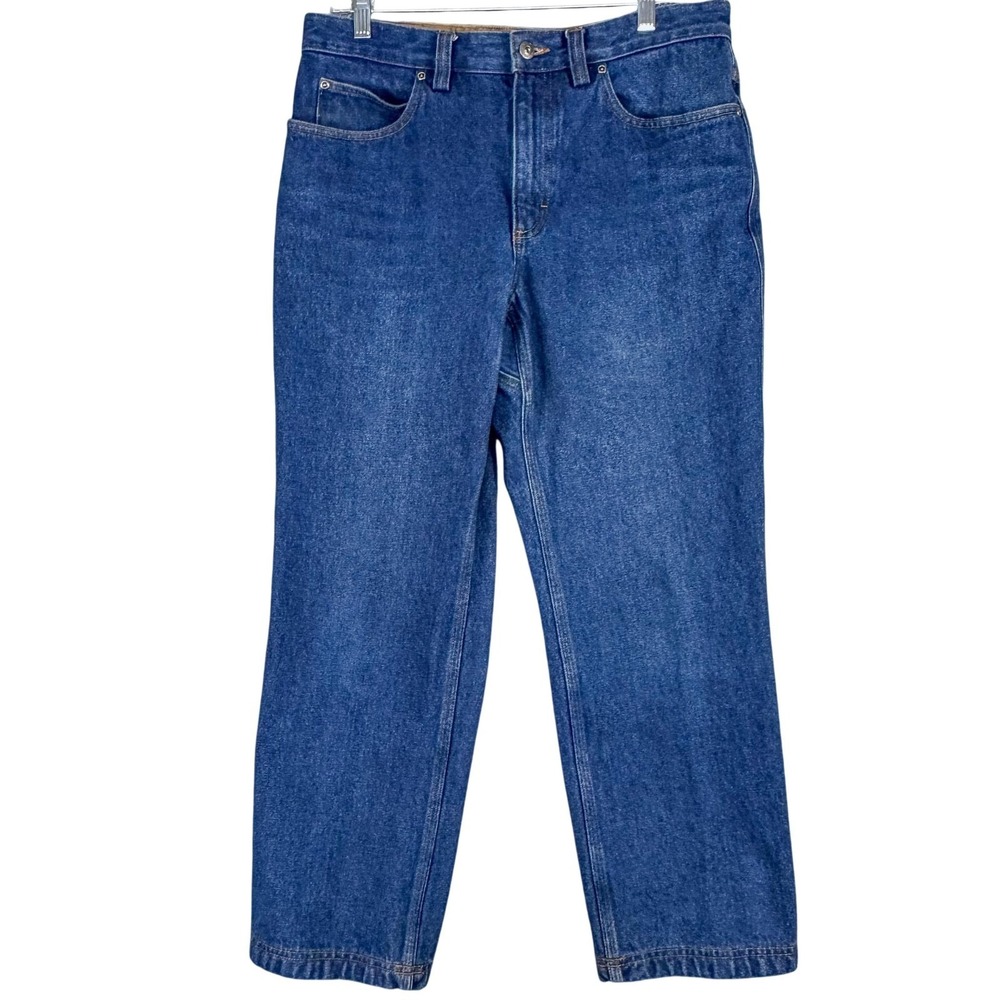 Duluth Trading Jeans Mens 33 Blue Medium Wash Heavy Relaxed Straight Denim 34x28